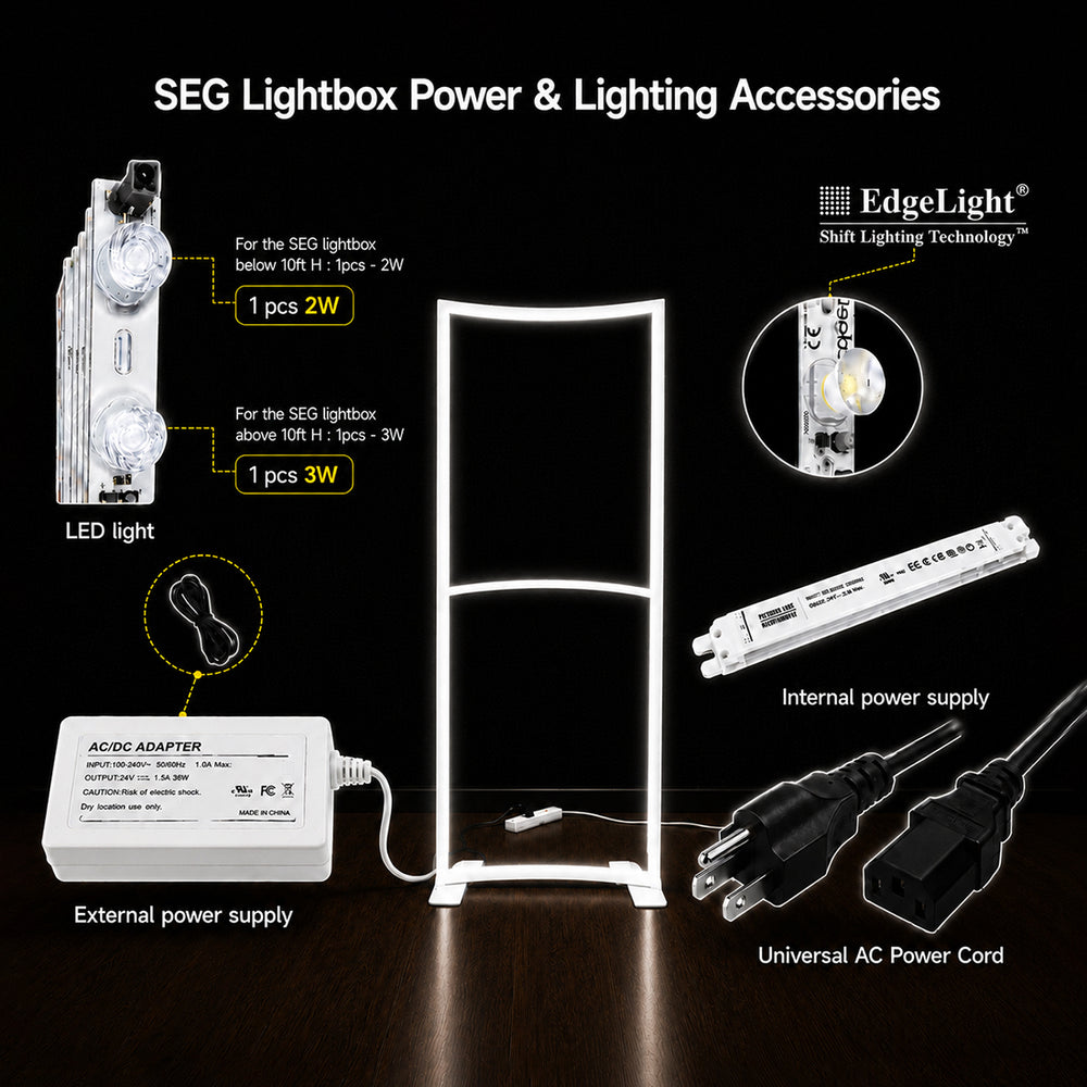 Curved SEG Fabric LED Light Box Display