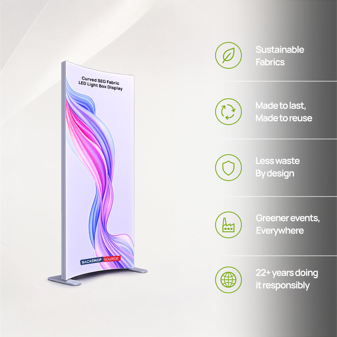 Curved SEG Fabric LED Light Box Display