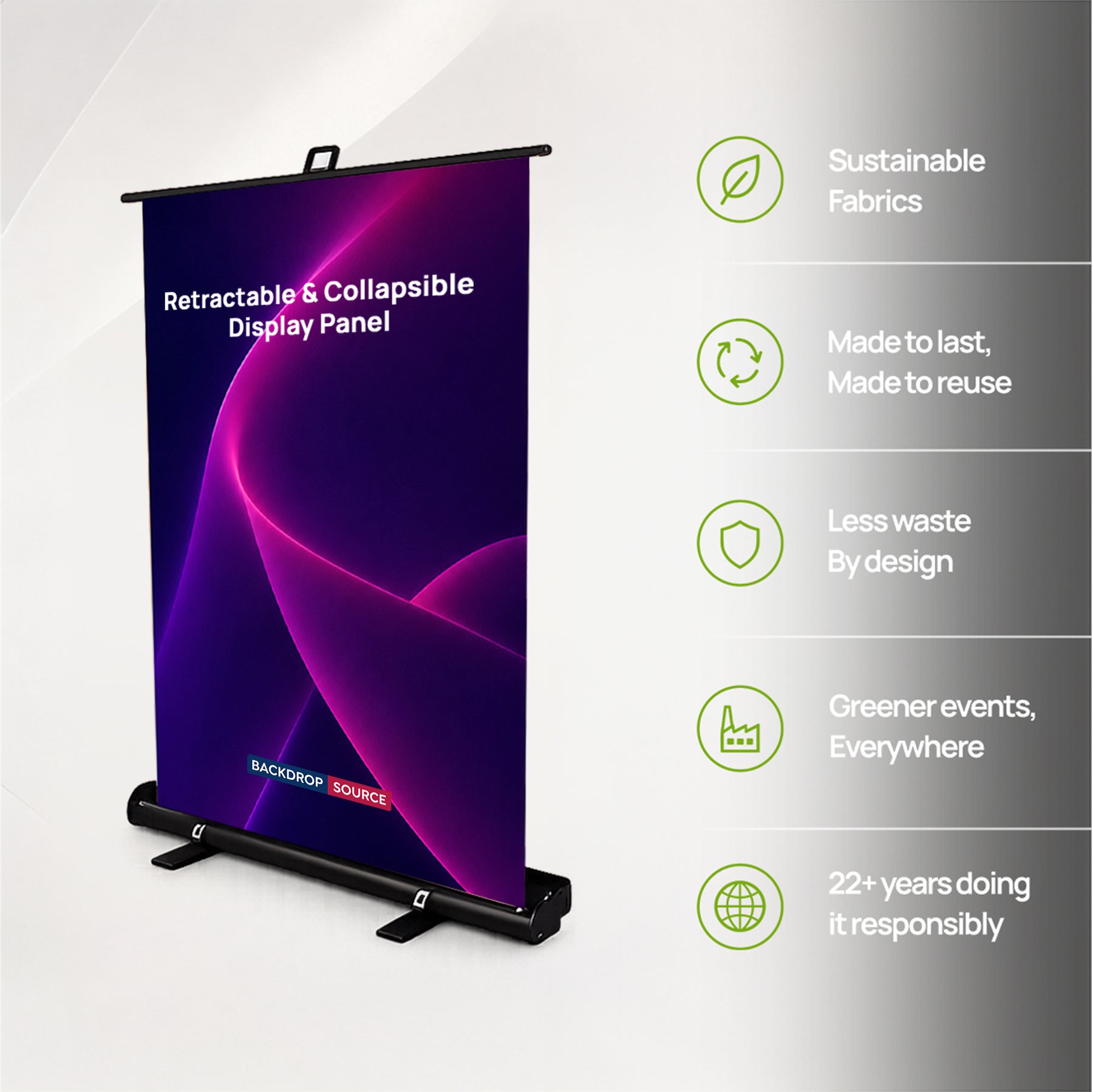 Custom Printed Fabric Retractable & Collapsible Display