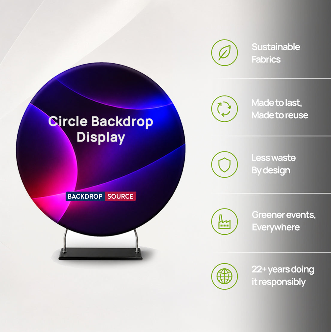 Espositore Backdrop Circolare in Tessuto Personalizzato