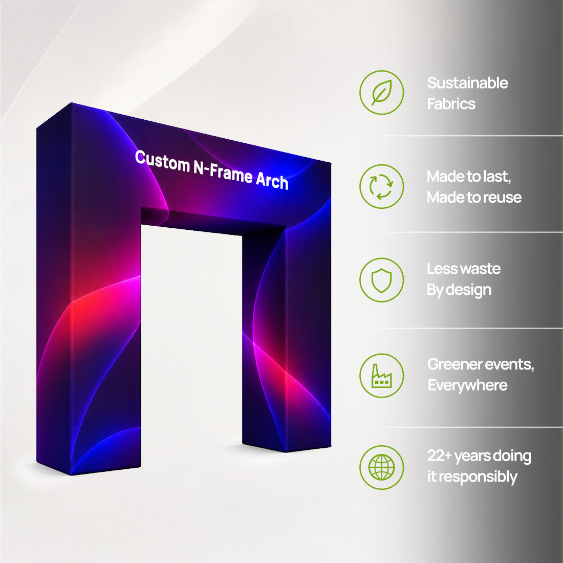 Arco para eventos con estructura en N personalizado