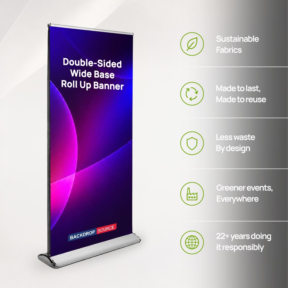 Banner Roll Up bifacciale con base larga