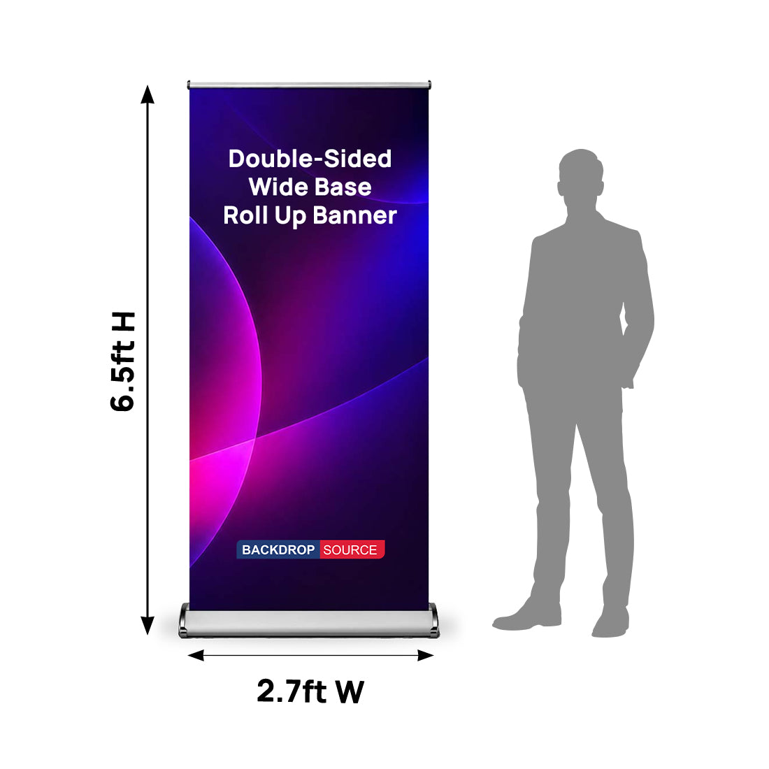 Banner Roll Up bifacciale con base larga