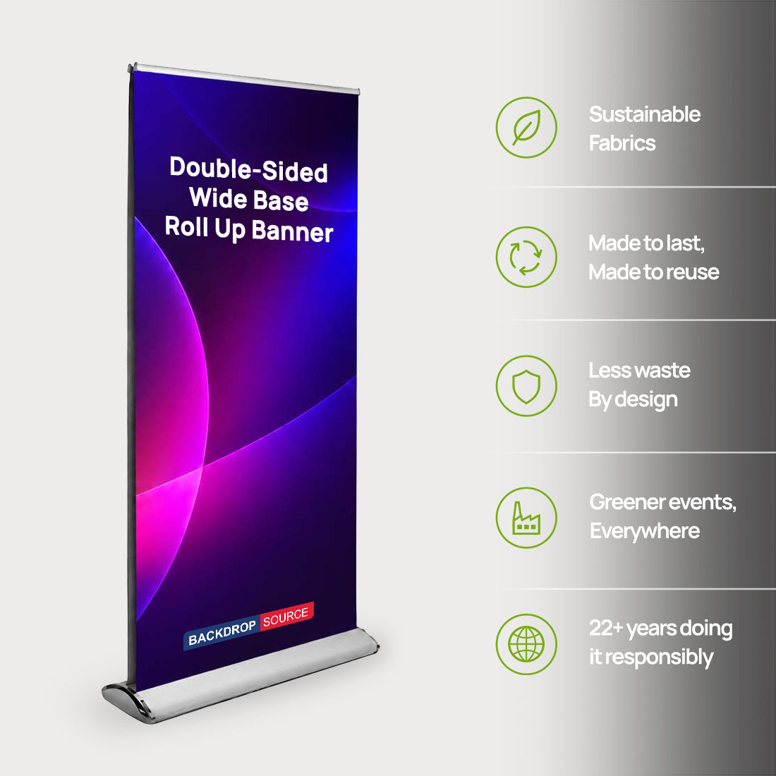 Banner Roll Up a doppia parete con base larga