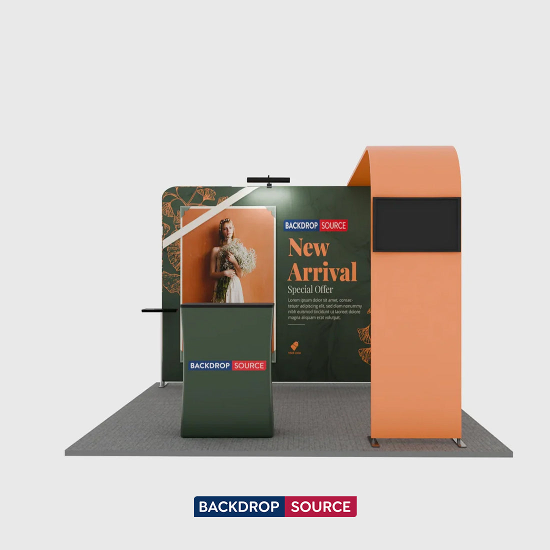 Economy L Arch TV Display Exhibition Kit for 3m Wide Booths
