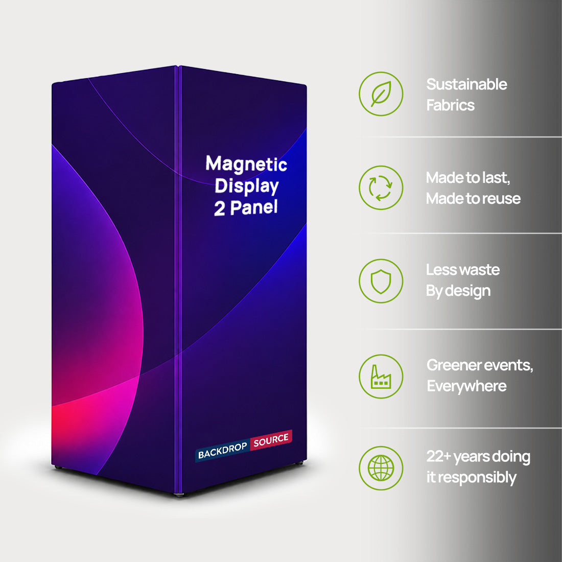 Fabric Magnetic Partition Display – 2 Panel