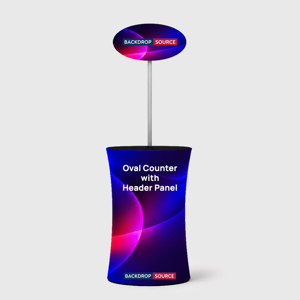 Fabric Oval Counter with Header Panel