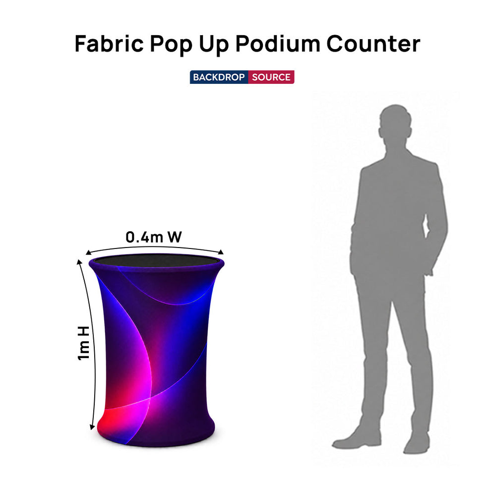 Banco podio pop-up in tessuto