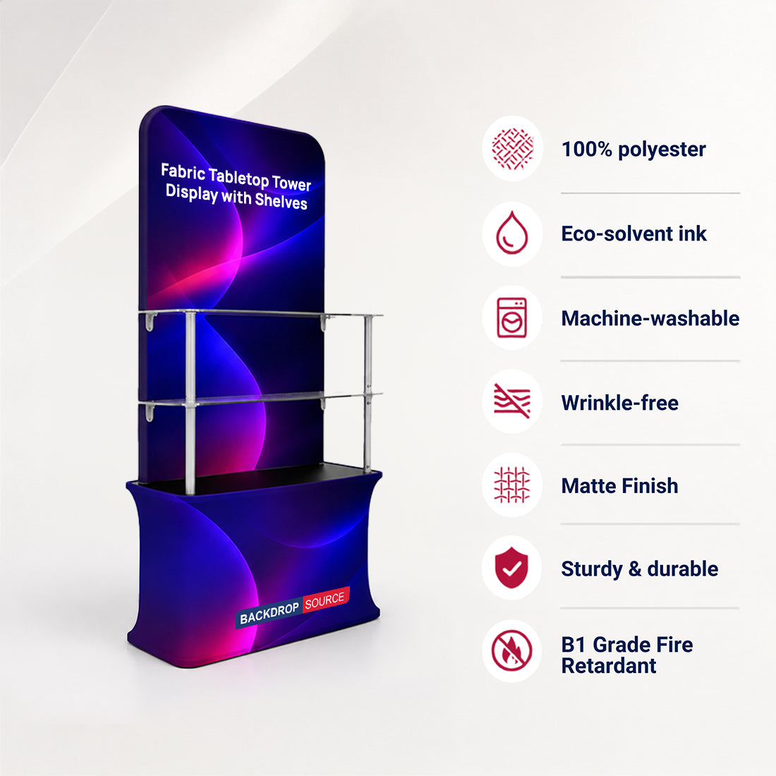Banco espositivo in tessuto rettangolare (per podi e stand espositivi)