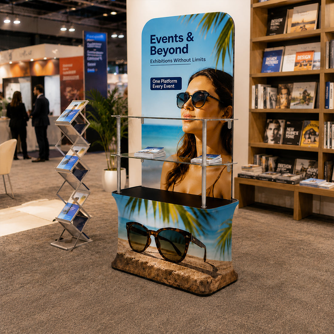 Mostrador de exhibición de tela rectangular (para exhibiciones en podios y stands)