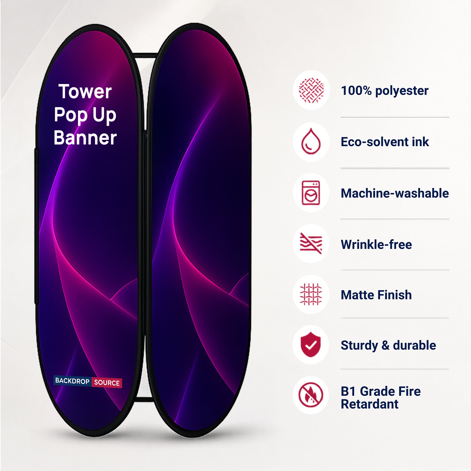 Banner pop-up rotondi (stampati su entrambi i lati)