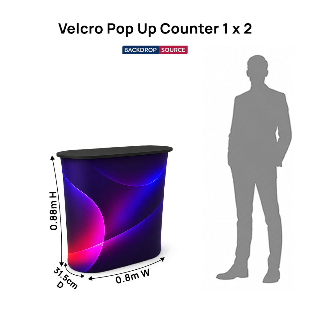 Banco espositivo pop-up in tessuto con velcro 1 x 2