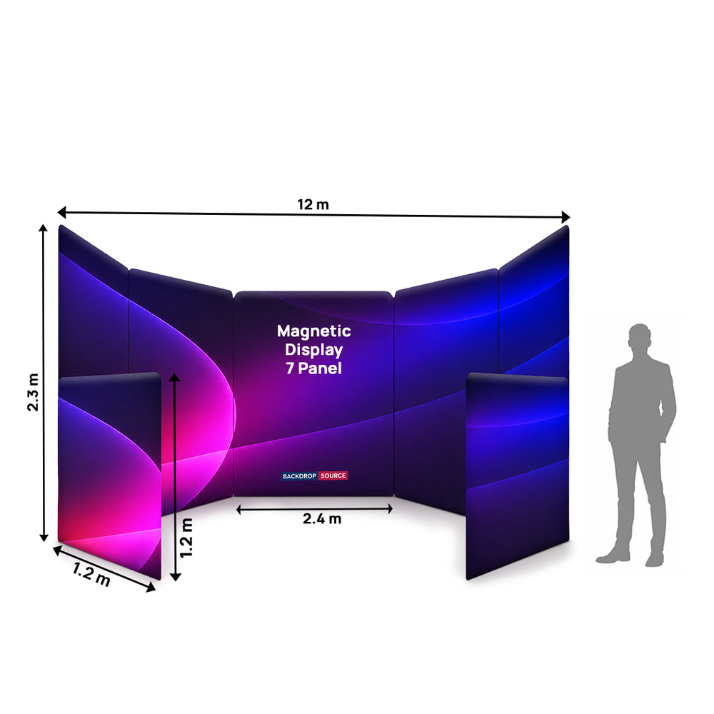 Display magnetico in tessuto divisorio – 7 pannelli
