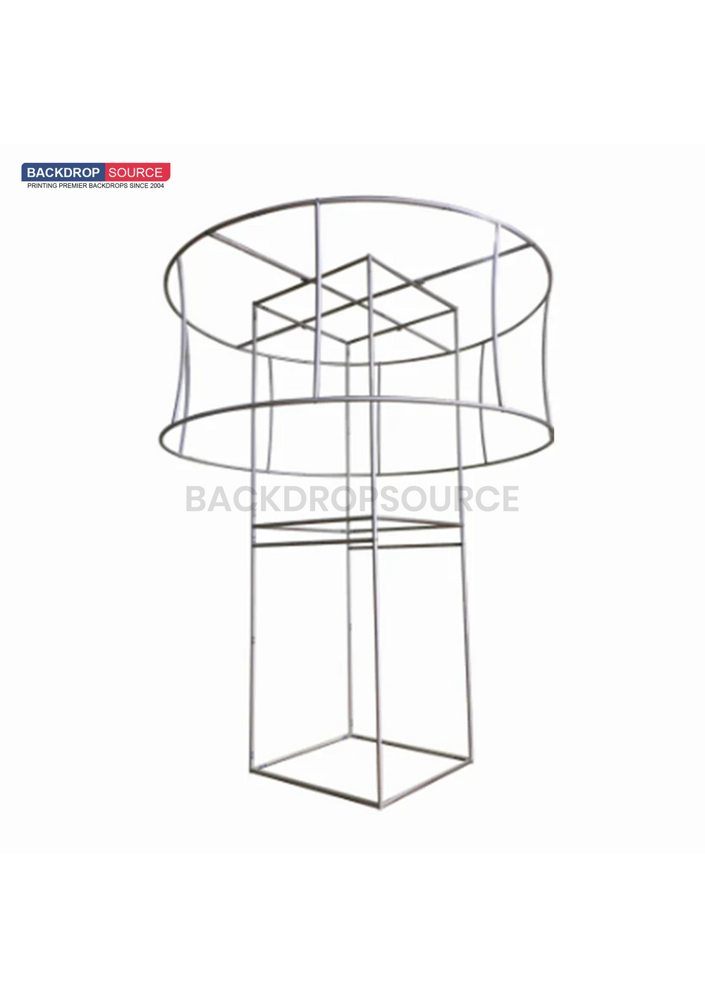 Columna de tela con forma de torre y círculo