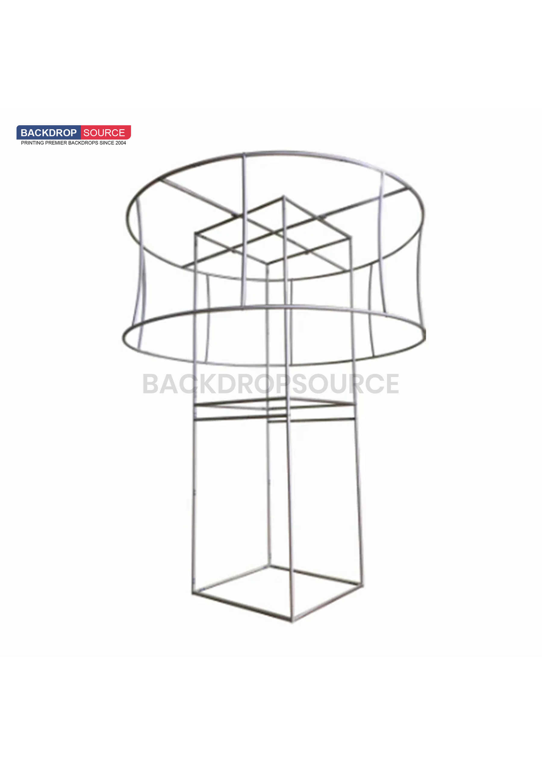 Columna de tela con forma de torre y círculo