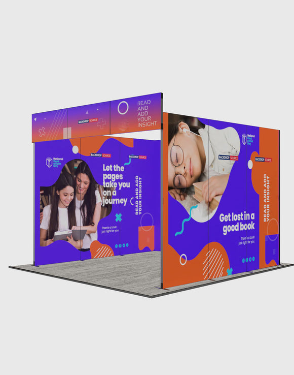 Espositore modulare SEG Lightbox da 10 piedi per fiere - Modello 1