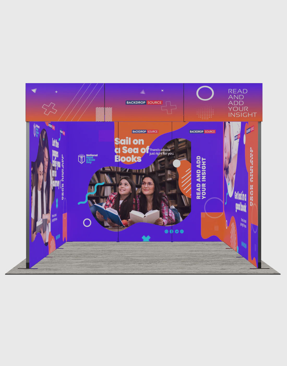 Espositore modulare SEG Lightbox da 10 piedi per fiere - Modello 1