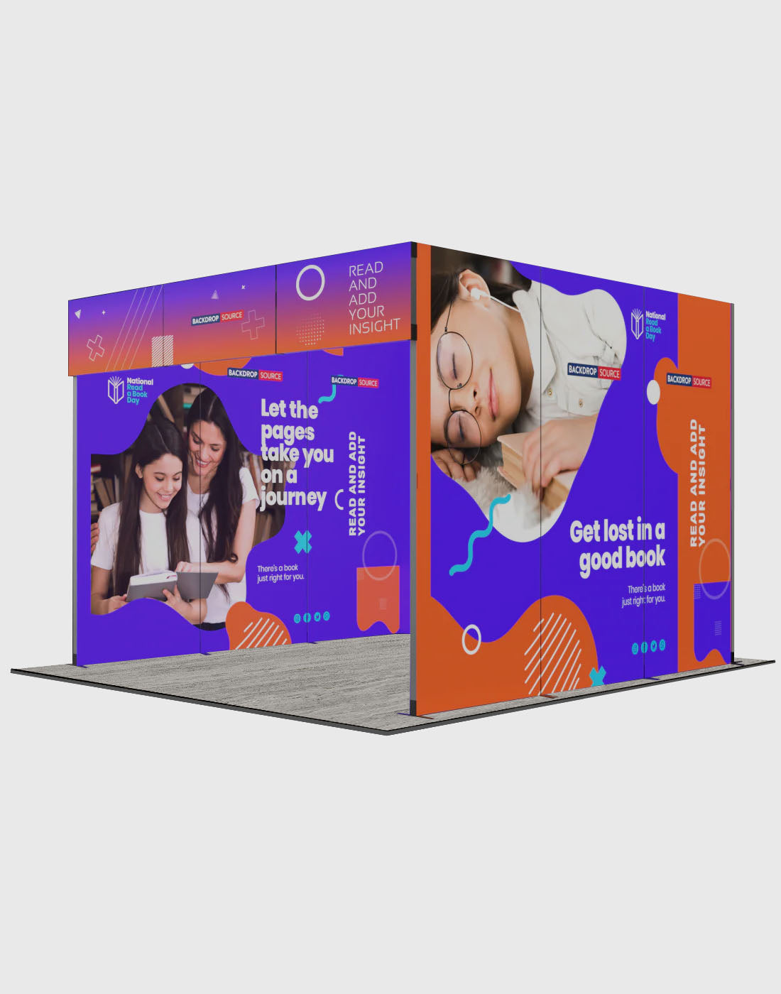 Espositore modulare SEG Lightbox da 10 piedi per fiere - Modello 1