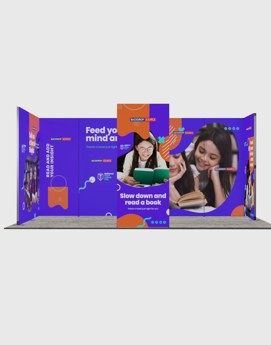 Espositore modulare SEG Lightbox da 10 piedi per fiere - Modello 1