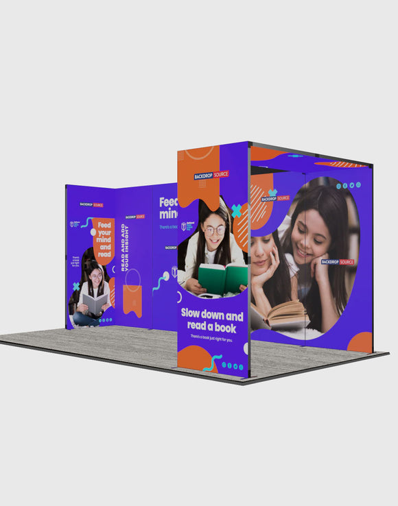 Espositore modulare SEG Lightbox da 10 piedi per fiere - Modello 1