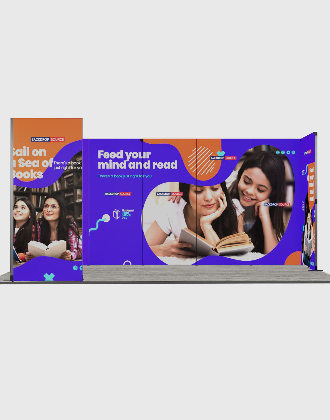 Espositore modulare SEG Lightbox da 10 piedi per fiere - Modello 1