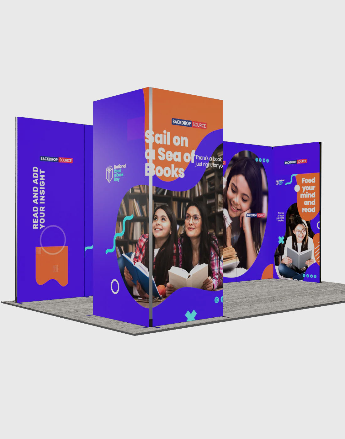 Espositore modulare SEG Lightbox da 10 piedi per fiere - Modello 1