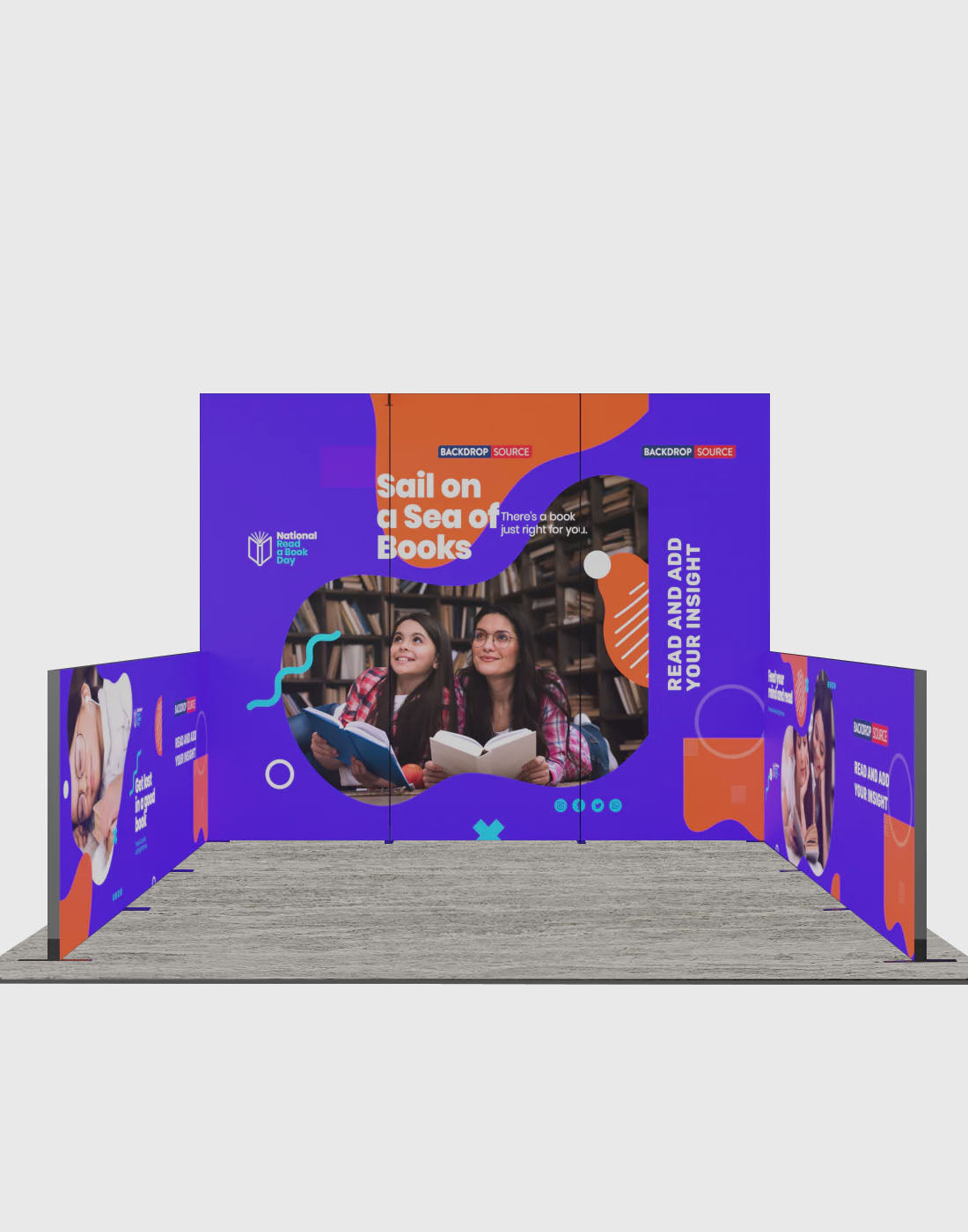 Espositore modulare SEG Lightbox da 10 piedi per fiere - Modello 1