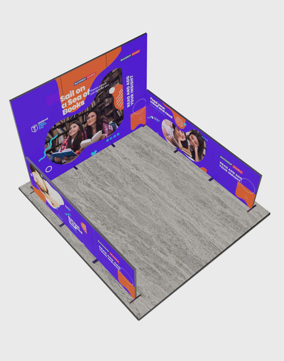 Espositore modulare SEG Lightbox da 10 piedi per fiere - Modello 1