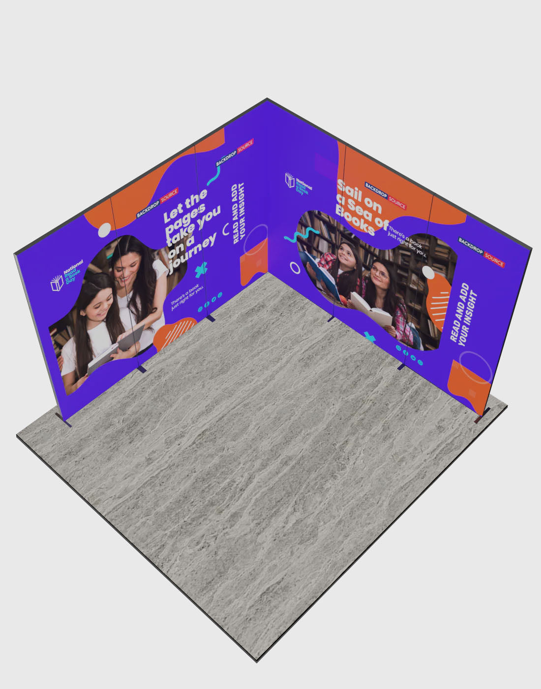 Espositore modulare SEG Lightbox da 10 piedi per fiere - Modello 1