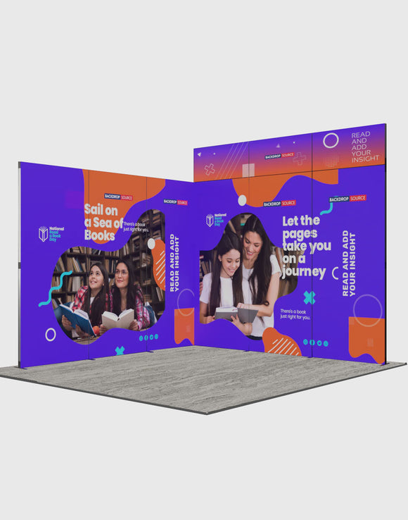 Espositore modulare SEG Lightbox da 10 piedi per fiere - Modello 1