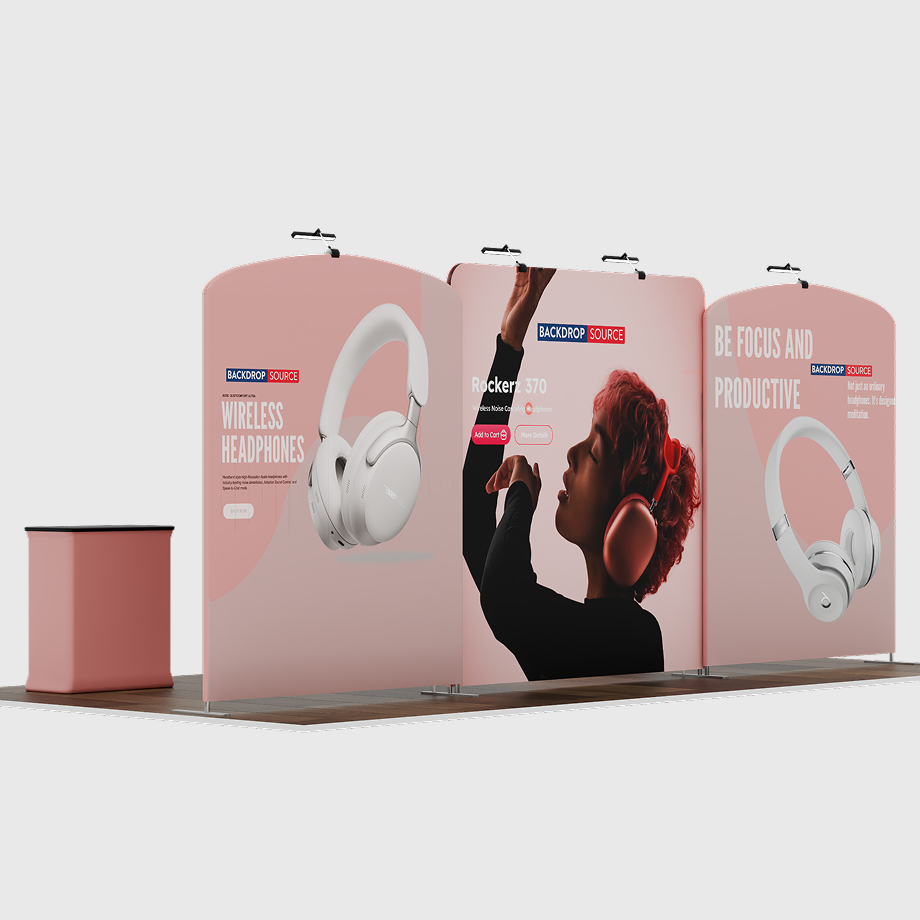 Espositore espositivo portatile da 20 piedi - Modello 10