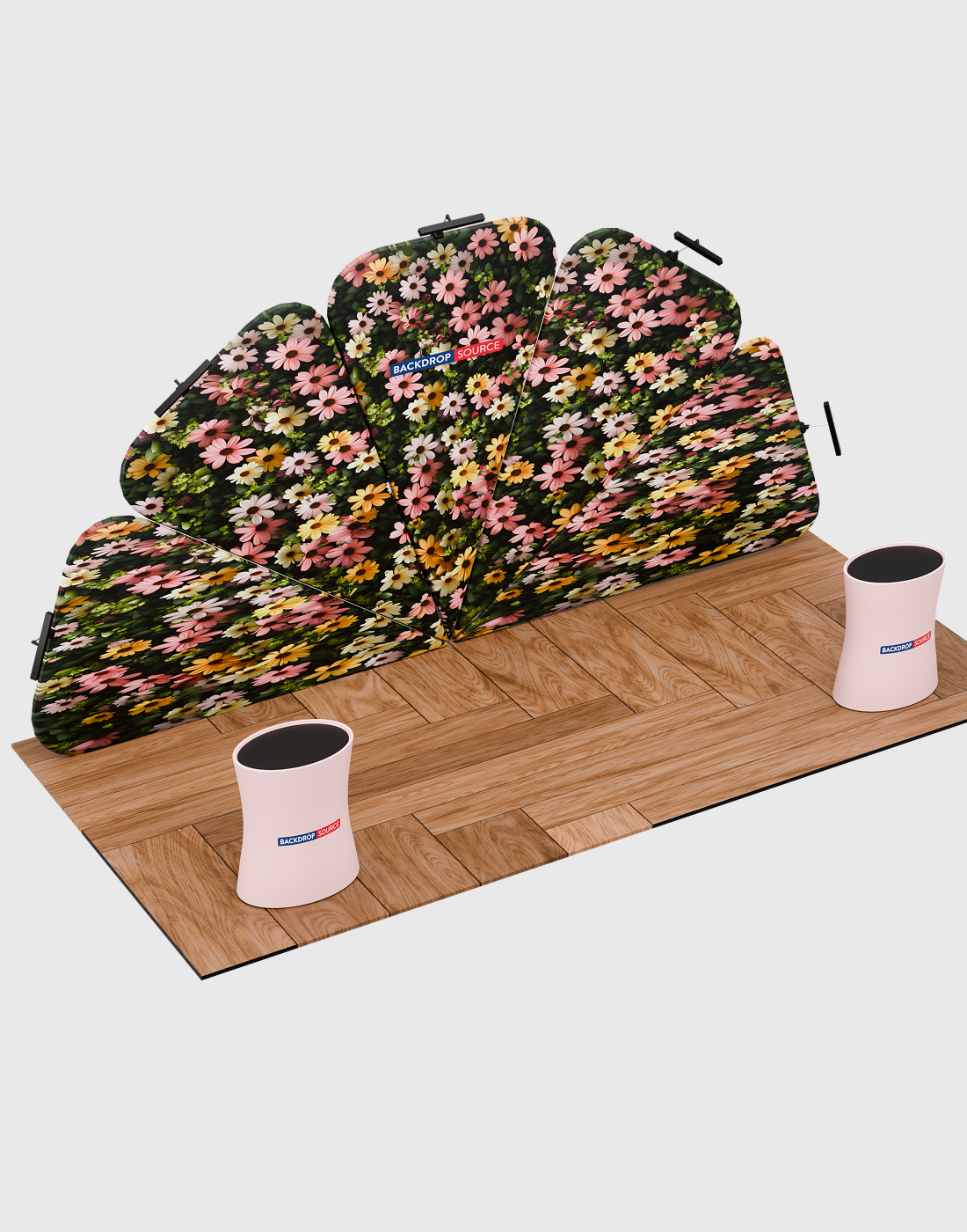 Kit espositivo con fondale dritto 20x10 con arco