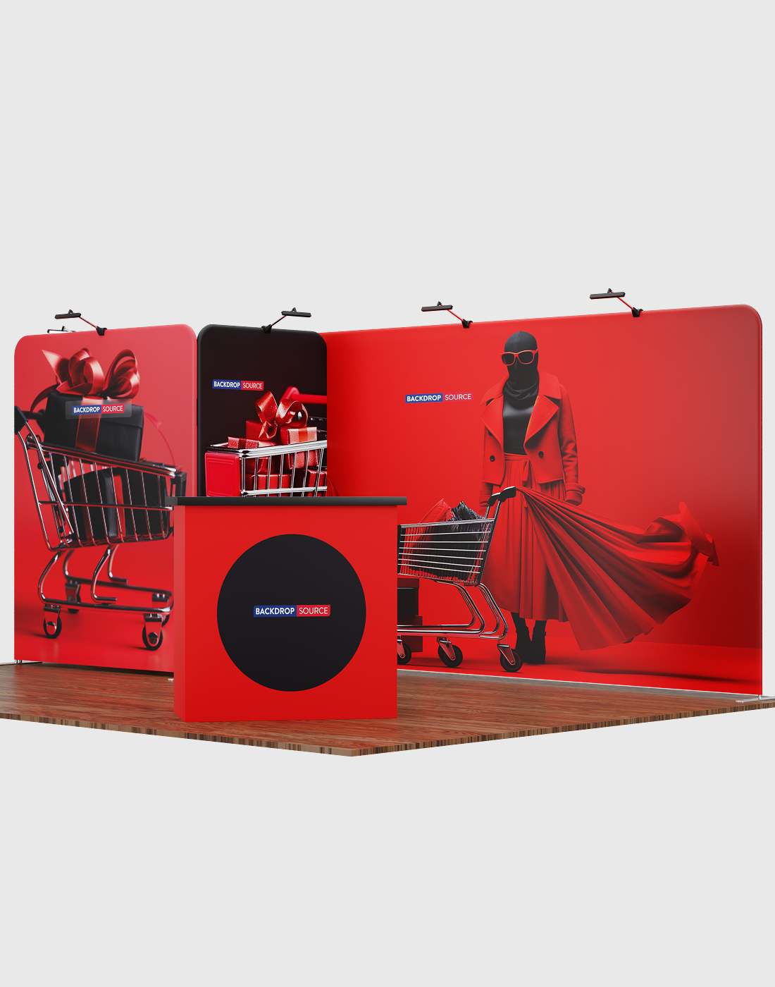 Kit espositivo con fondale dritto 20x10 con arco