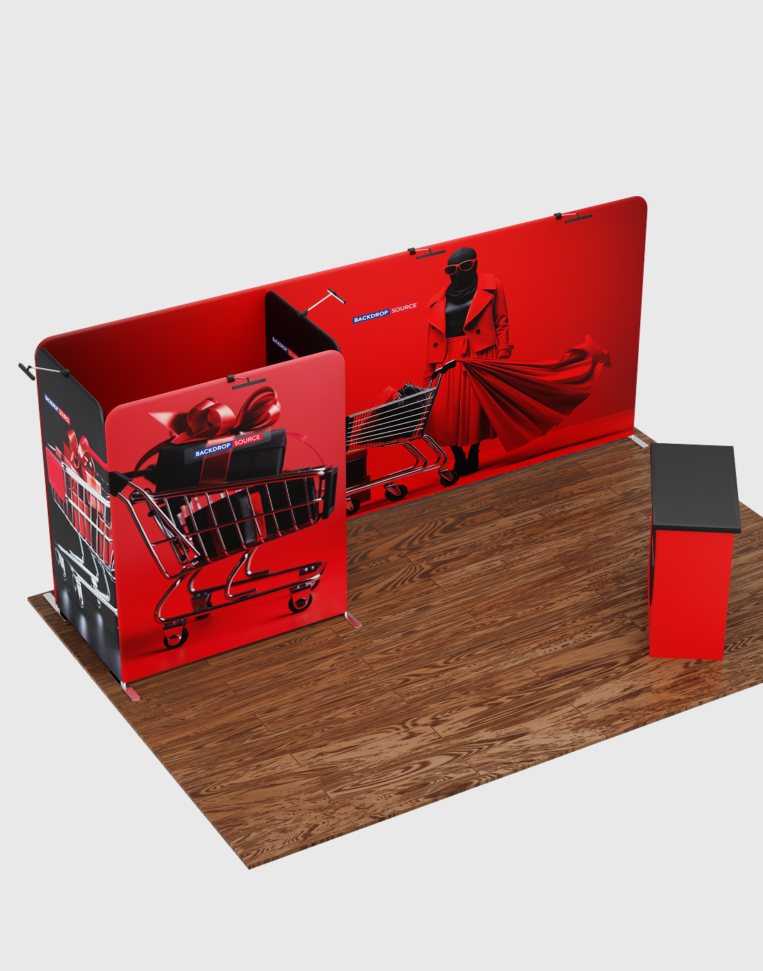 Kit espositivo con fondale dritto 20x10 con arco