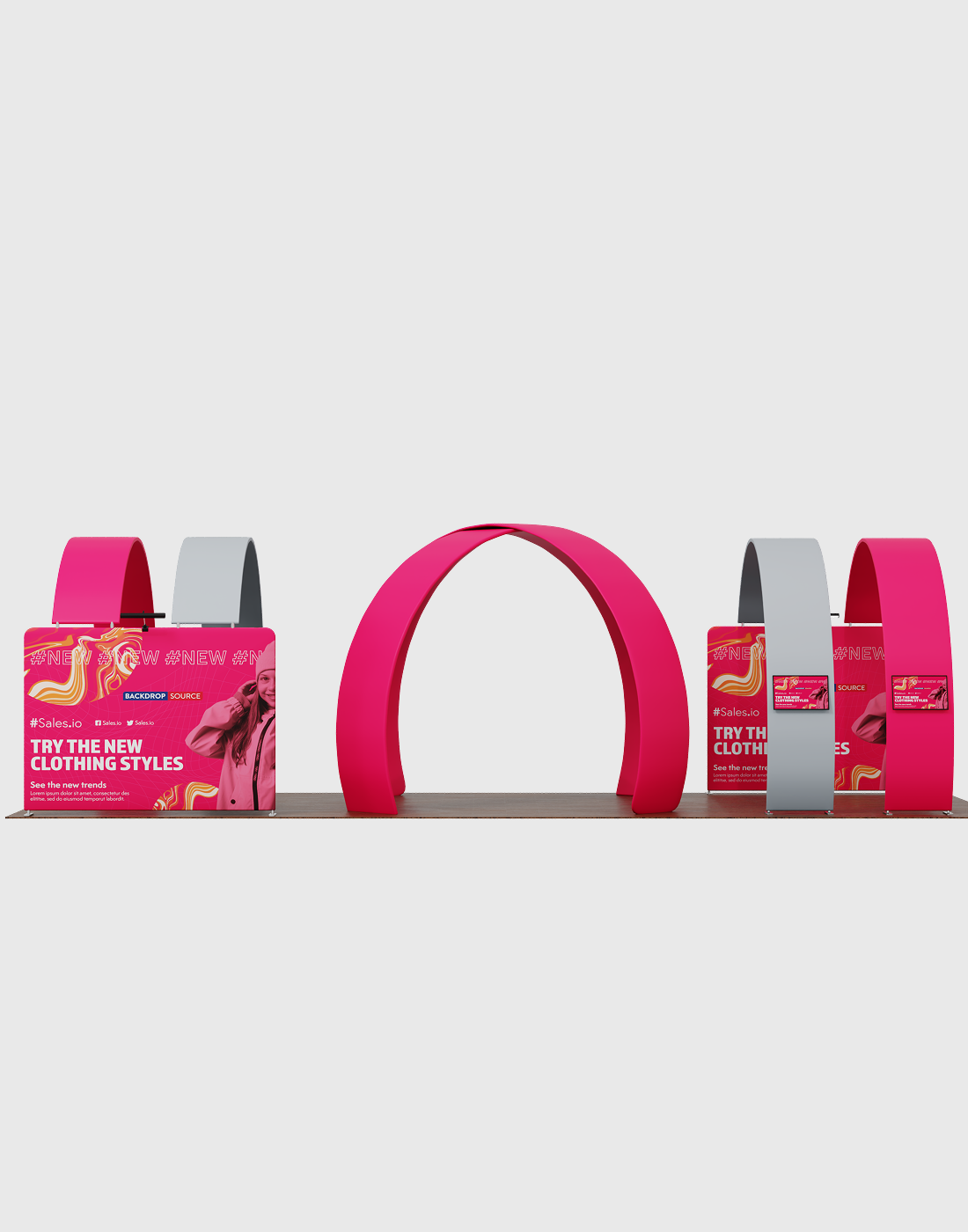 Kit espositivo con fondale dritto 20x10 con arco