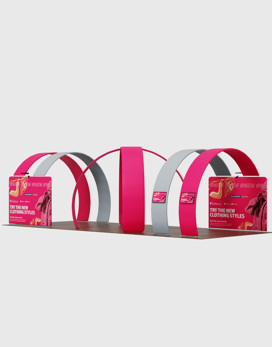 Kit espositivo con fondale dritto 20x10 con arco