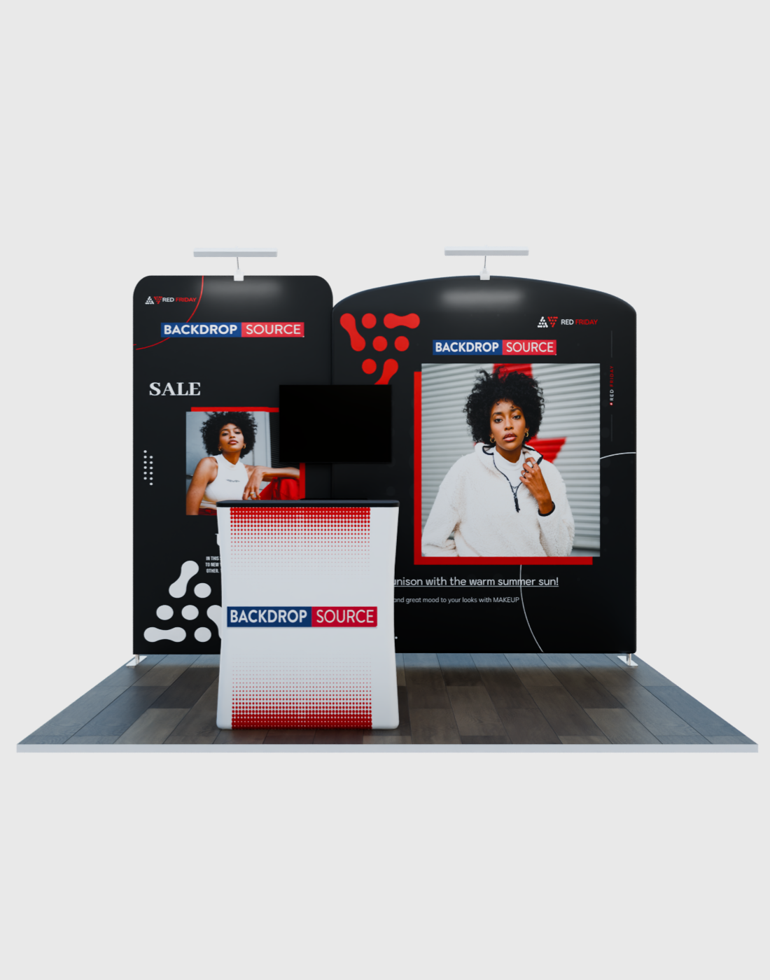 Espositore espositivo portatile da 10 piedi - Modello 2