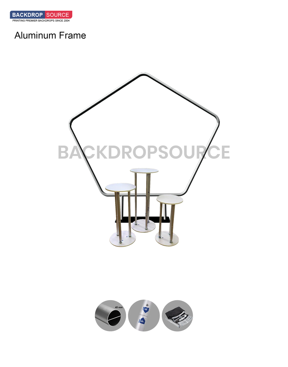 Soporte hexagonal con pedestal