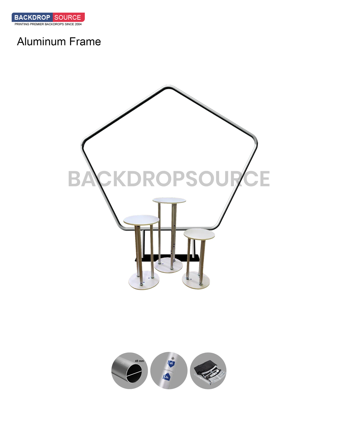 Soporte hexagonal con pedestal