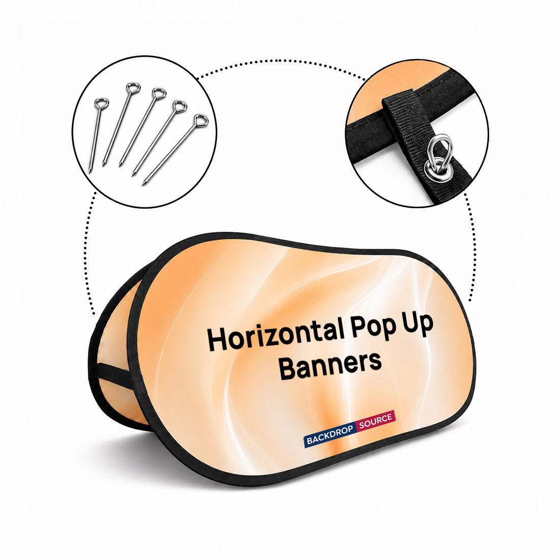 Horizontal Fabric Pop Up Banners (Double Side Printed)