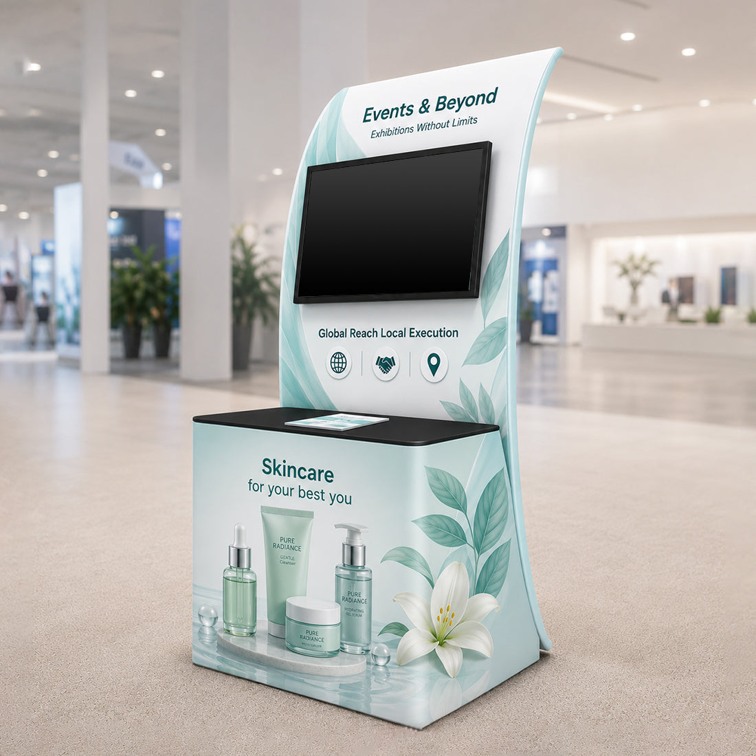 Banco espositivo in tessuto rettangolare (per podi e stand espositivi)