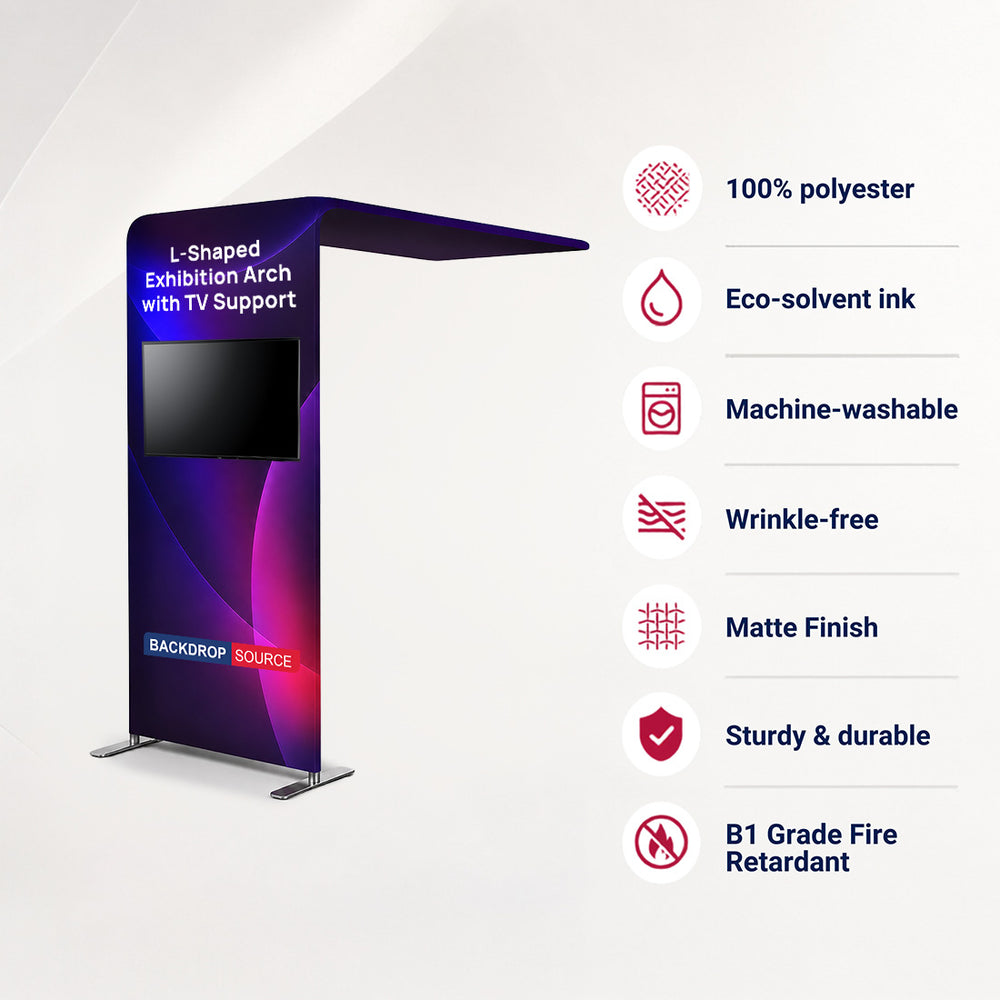 L-Shaped Arch Tube Fabric Display