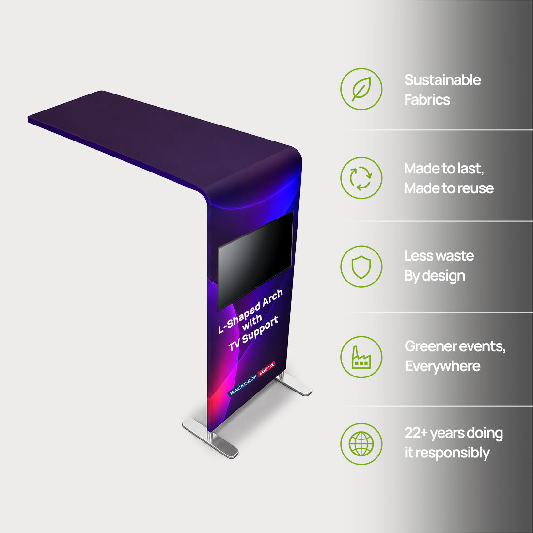L-Shaped Arch Tube Fabric Display