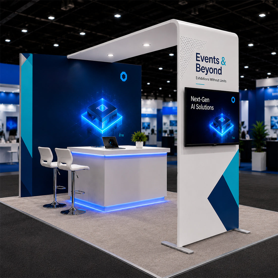 L-Shaped Arch Tube Fabric Display