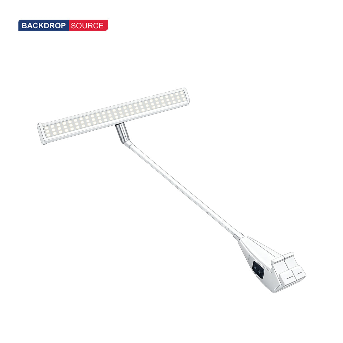 Kit espositivo curvo in tessuto con luci a pinza