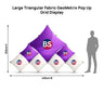 Espositore triangolare grande in tessuto GeoMetrix pop up a griglia