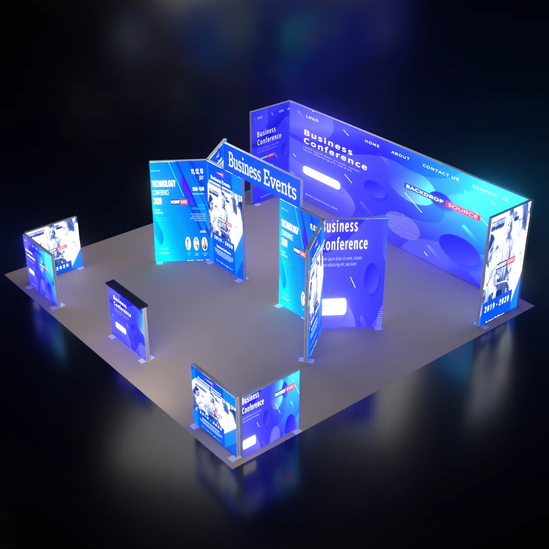 Kit espositivo luminoso modulare SEG - Modello 18