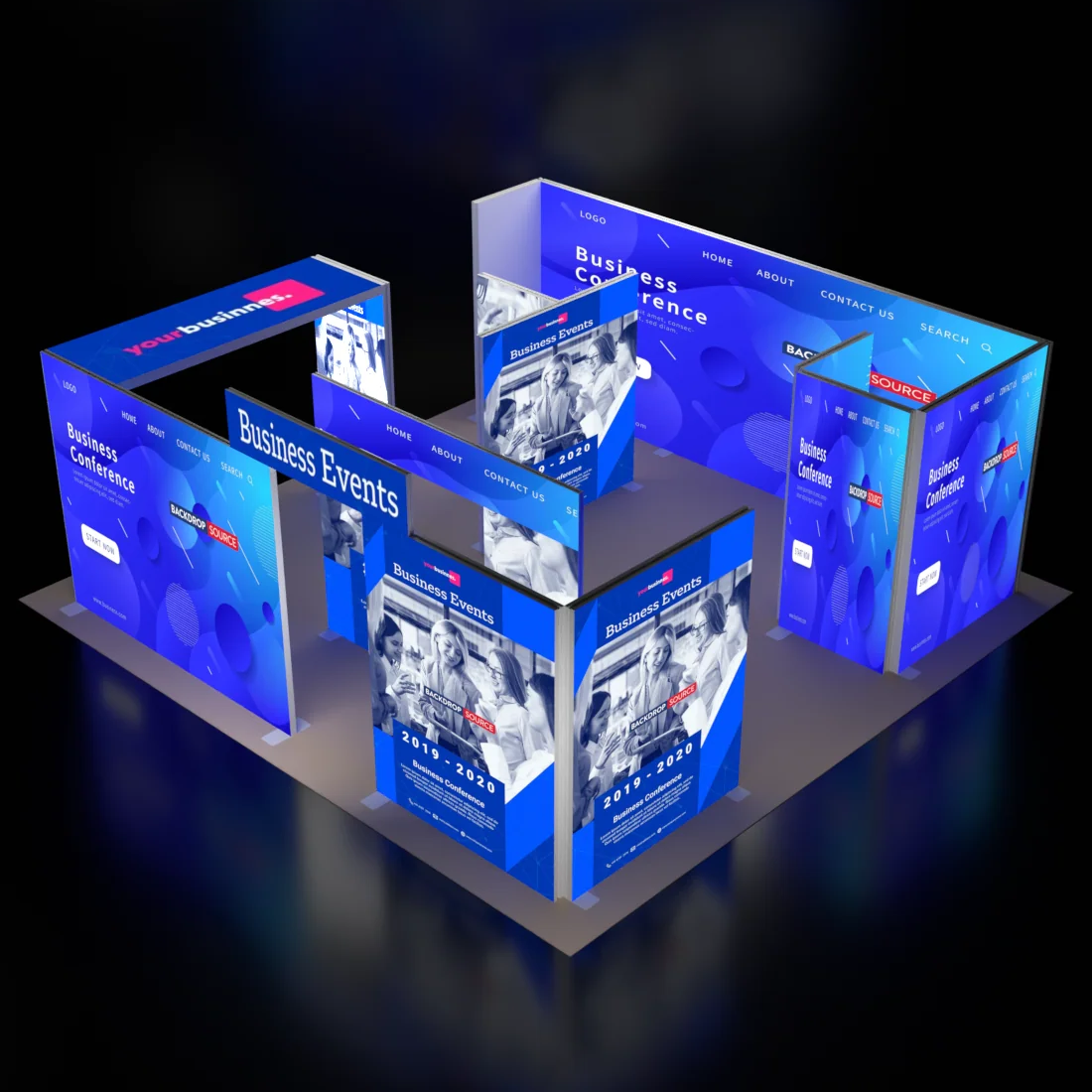 Kit espositivo luminoso modulare SEG - Modello 16