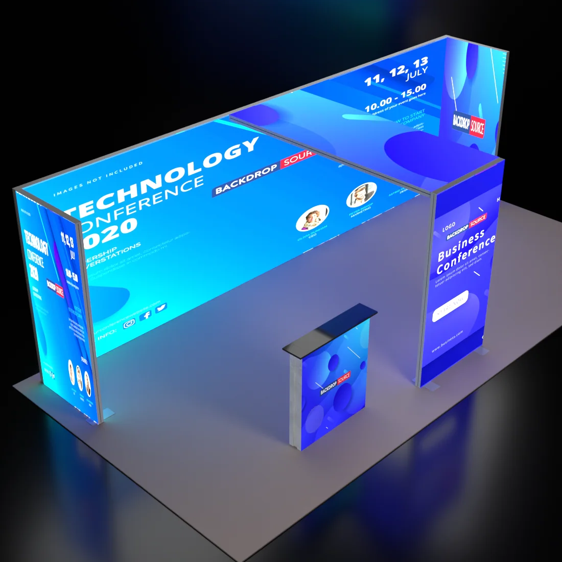 Kit espositivo luminoso modulare SEG - Modello 13