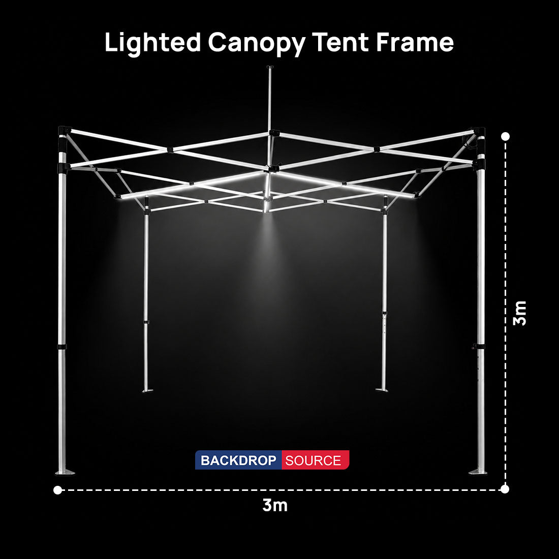 Telaio tenda a baldacchino illuminato